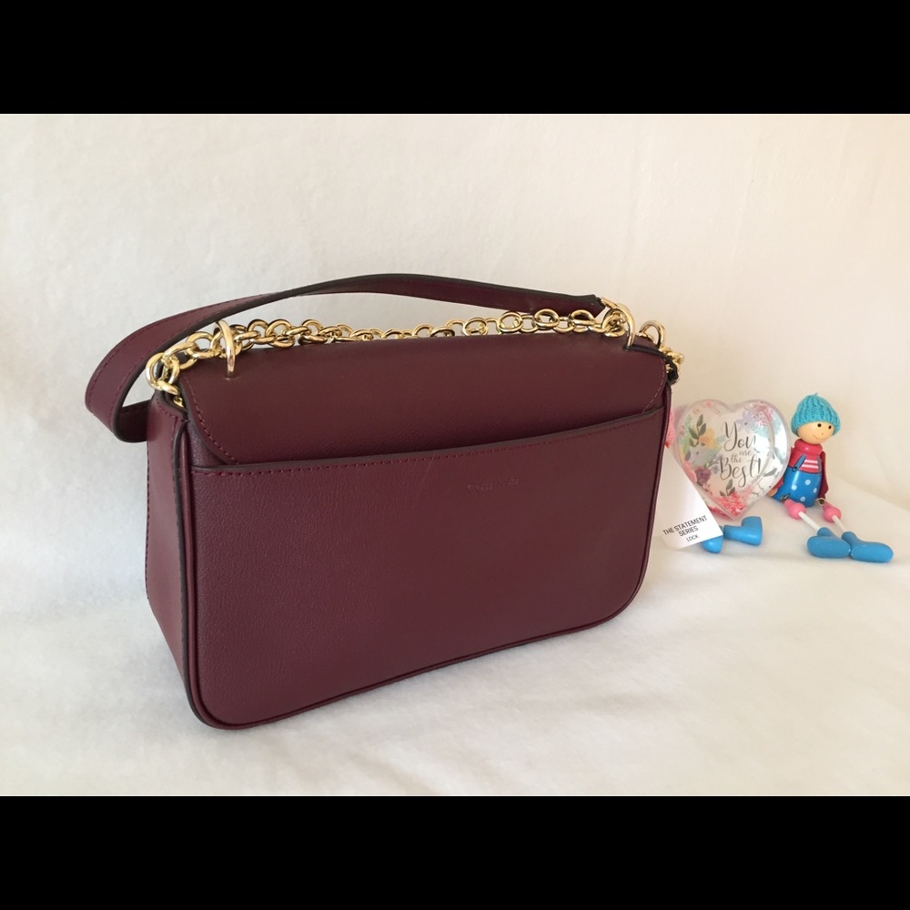 Calvin Klein Lock Daytonna Leather Flap Handbag - Picture 5 of 12